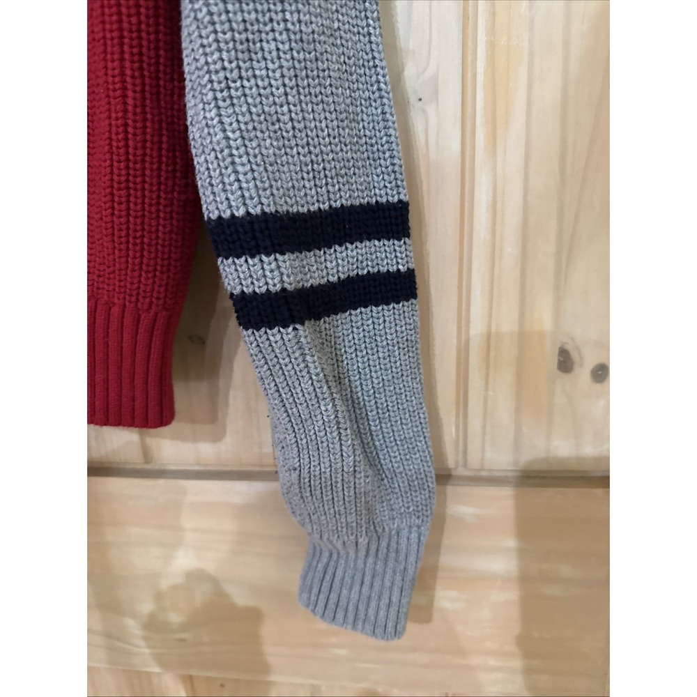 Tommy Jeans Colorblock Knit Cardigan Sweater Navy Red Gray Women's Small S - Picture 11 of 16